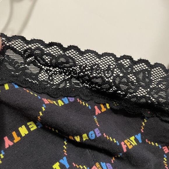 Savage X Fenty Cotton Essentials Bralette Pride Bra Black Caviar Rainbow XL - Picture 4 of 5